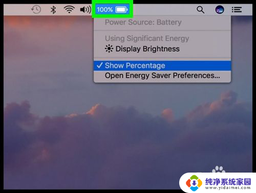 macbook电池电量显示 Mac电脑如何显示电池剩余百分比