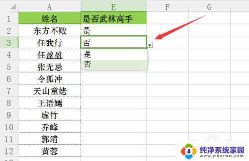 excel怎么添加是否选项 Excel中如何设置是否下拉选项框