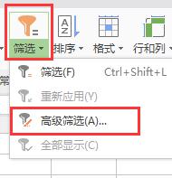 wps怎么进行高级筛选 wps如何进行高级筛选
