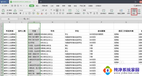 wps excel筛选条件怎么设置 WPS筛选条件设置方法