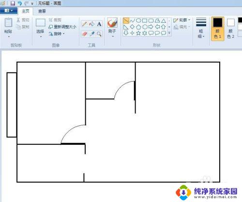 电脑如何制作平面图 电脑自带画图工具绘制平面图的教程