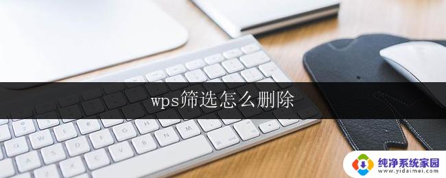 wps筛选怎么删除 wps筛选删除步骤