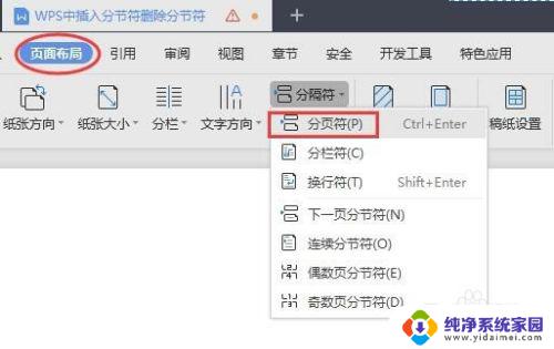 wps如何删除分节符下一页 WPS怎样插入分节符分页符
