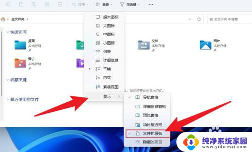 win11如何查看文件后缀名 Win11如何显示文件后缀名