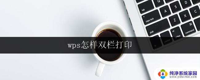 wps怎样双栏打印 wps双栏打印的步骤