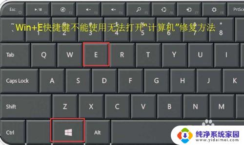 windows+e组合键无反应 Win E快捷键不能打开计算机的修复步骤