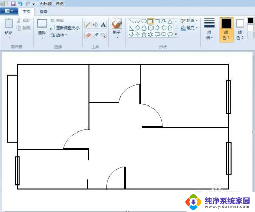 电脑平面图怎么画 电脑自带画图工具画平面图的方法