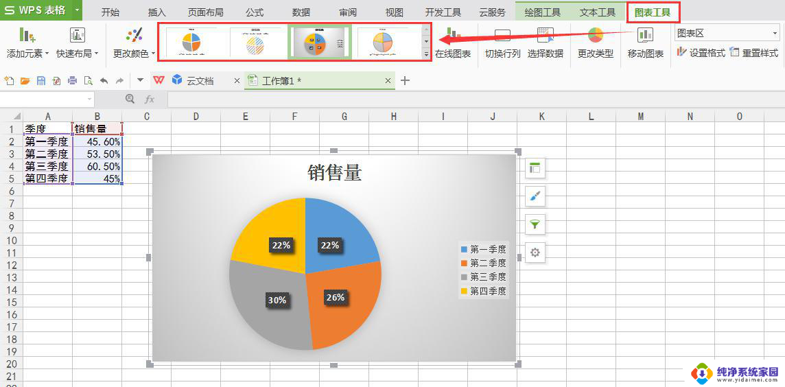 wps饼图怎么自动显示百分比 wps饼图如何自动显示百分比