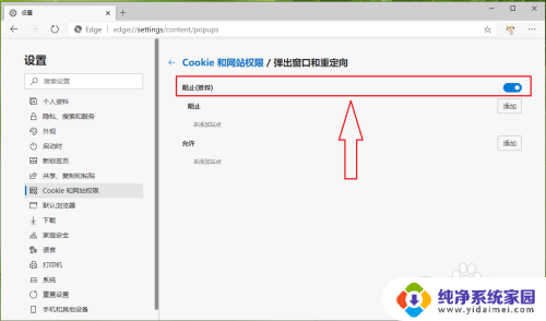 请允许本网站弹出的所有加载项怎么操作 新版Edge浏览器弹出窗口设置方法