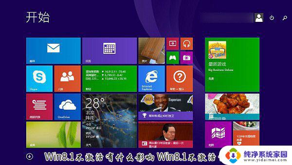 win8不激活影响使用吗 Win8.1系统不激活能使用多久